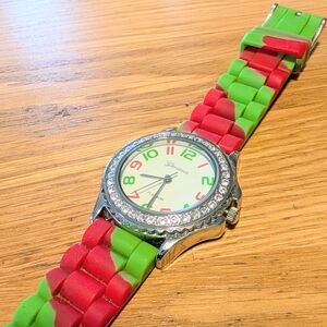GENEVA silicone watch red lime green